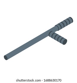 Police baton icon. Isometric of police baton vector icon for web design isolated on white background