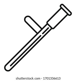 Polizeibatonsymbol. Umriss der polizeilichen Vektorillustration Symbol für Webdesign einzeln auf weißem Hintergrund