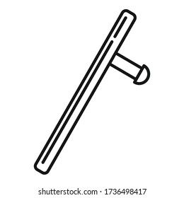 Icono del bastón de la policía. Icono del vector de la porción de la policía de contorno para el diseño web aislado en fondo blanco