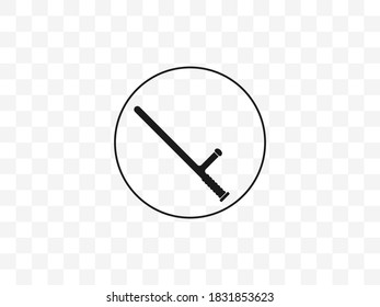 Police baton icon. Vector illustration, flat design.