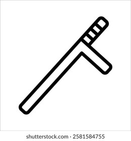 police baton icon vector, line style icon, with white background