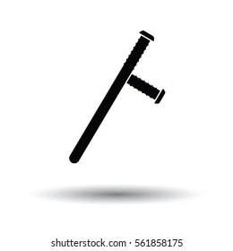 Police baton icon. White background with shadow design. Vector illustration.