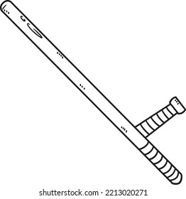 Police Baton Isolated Coloring Page for Kids