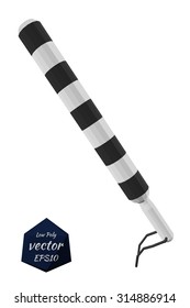 Police baton isolated on white background. Accessory police officer. Vector illustration.