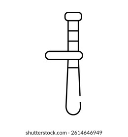police baton line icon vector. police baton sign. isolated contour symbol black illustration