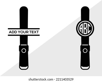 Police Baton Monogram SVG Printable Vector Illustration svg