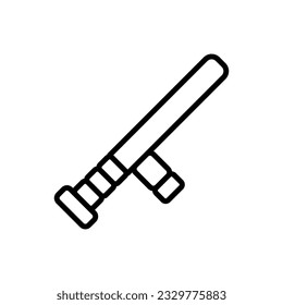Police Baton Outline Icon Vektorgrafik