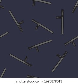police baton seamless doodle pattern, vector illustration