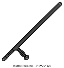 Police Baton Stick Drawing Vector Illustration Icon