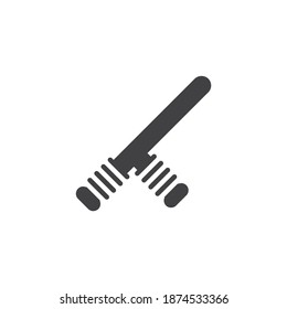 Police baton vector icon. filled flat sign for mobile concept and web design. Police tonfa glyph icon. Symbol, logo illustration. Vector graphics