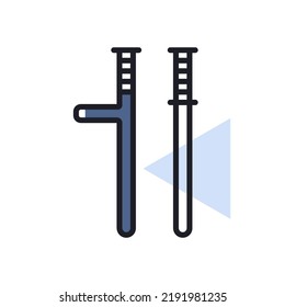 Polizeibaton, Vektorsymbol einzeln. Demonstration, Protest, Streik, Revolution. Graph-Symbol für Ihr Website-Design, Logo, App, Benutzeroberfläche