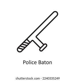 Police baton Vector Outline Icon Design Illustration. Strafverfolgungssymbol auf weißem Hintergrund EPS10-Datei