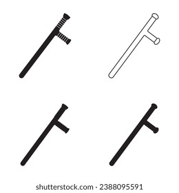 Icono de bastones de policía, símbolo de ilustración vectorial