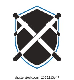 Logo de los bastones de policía, diseño de símbolos de ilustración vectorial