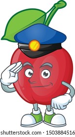 Police Bing Cherries Isolated Mascot In Character