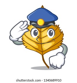 Police birch leaf in the mascot shape