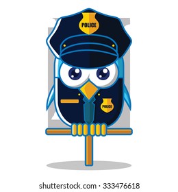Police Bird Vector Cartoon