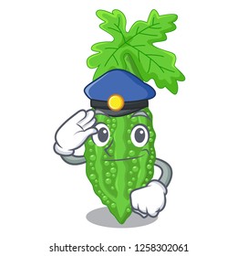 Police Bitter melon isolated on a mascot