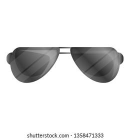 Police black glasses icon. Cartoon of police black glasses vector icon for web design isolated on white background