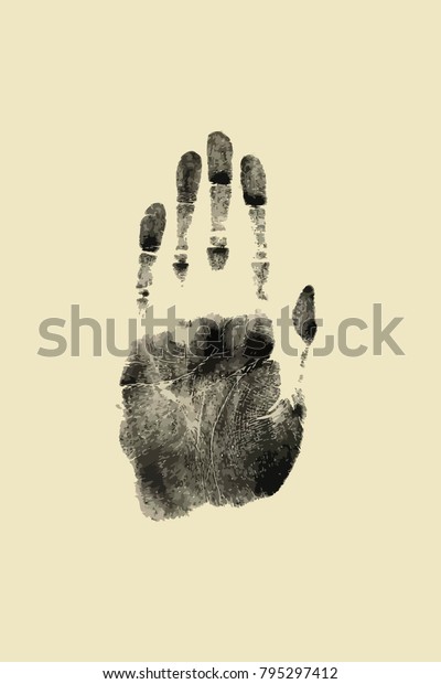 Police Black Handprint Stock Vector (Royalty Free) 795297412 | Shutterstock