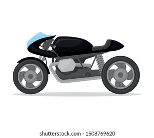 Police black motorcycle. Vector illustration on a white background.