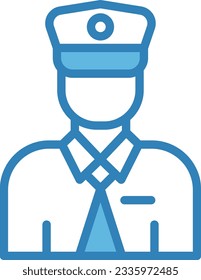 Police Blue Icon - Single Icon, Vector