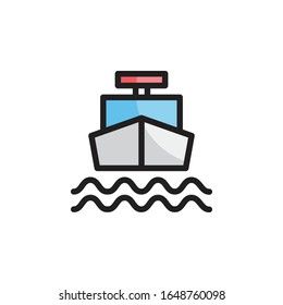 Police boat icon logo vector illustration