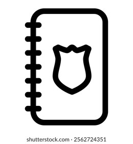 Police book icon with simple and line style