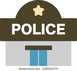 Icono de ilustración simple de caja de policía