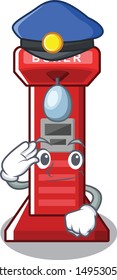 Police boxing game machine isolated mascot