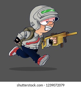 police boy vector  character