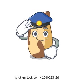 Police brazil nut character cartoon