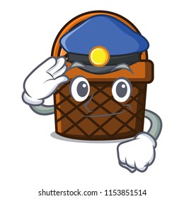 Police bread basket character cartoon