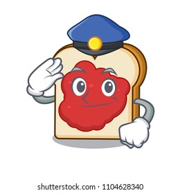 Police bread with jam character cartoon