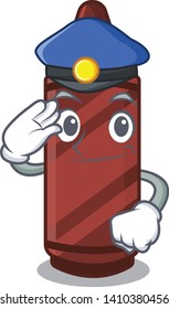 Police brown crayon above a character book