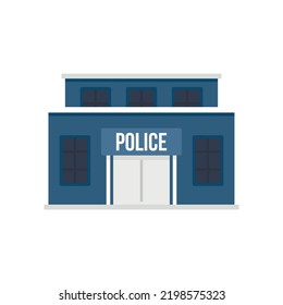 Police building icon. Flat illustration of police building vector icon isolated on white background