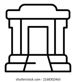 Vector de contorno de icono de construcción policial. Cárcel criminal. Cadena