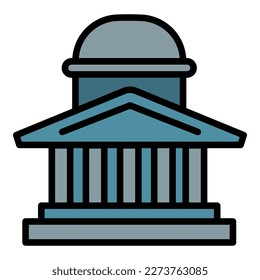 Police building icon outline vector. Security justice. Digital uniform