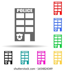 police building multi color style icon. Simple glyph, flat vector of police icons for ui and ux, website or mobile application