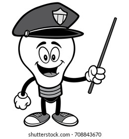 Police Bulb with Pointer Illustration