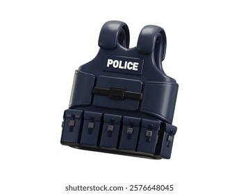 Police bulletproof vest icon 3d render concept of Police Body Armor, military safety jacket icon vector illustration