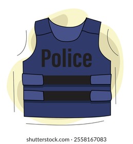 Police Bulletproof vest.Flat illustration of police bulletproof vest vector