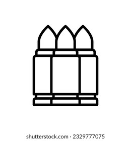 Police Bullets Outline Icon Vector Illustration