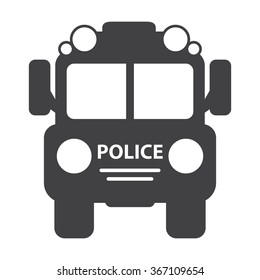 Police bus icon. 