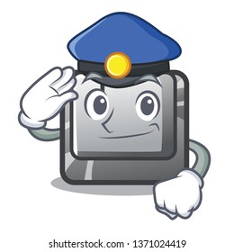 Police button J installed on cartoon computer