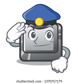 Police button I on a keyboard mascot