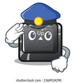 Police button page up shape in cartoon