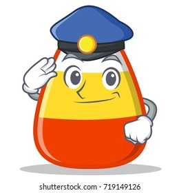 Police candy corn character cartoon