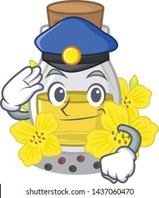 Police canola seed oil isolated in mascot