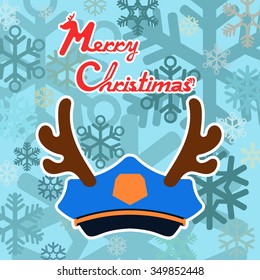Police Cap Christmas Vector